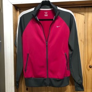 Pink, white & gray Nike athletic jacket